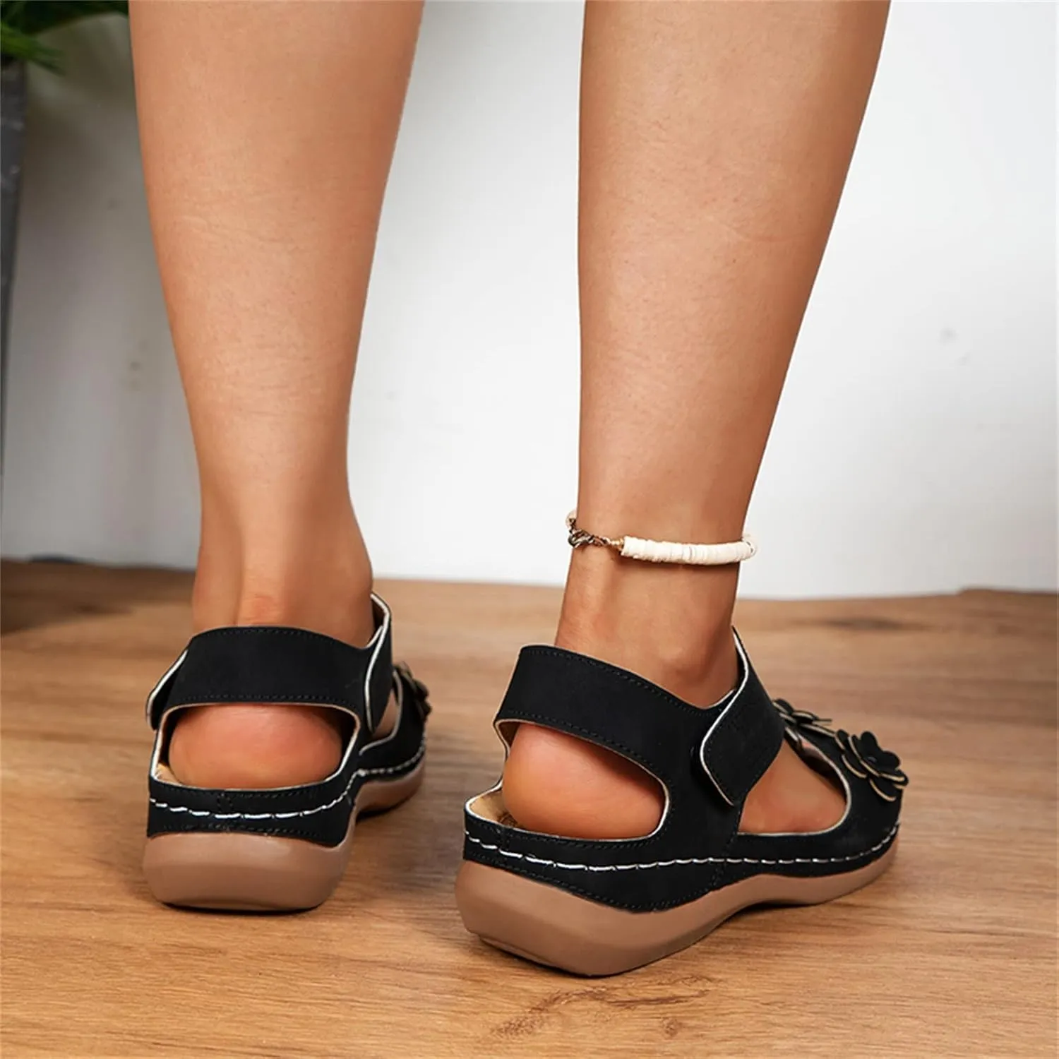 White Wedge Sandals for Women Orthopedic Leather Orthopedic Shoes for Women Dark Brown Sandals Women Dressy Womens Sandal with Arch Support Black Sandals Women Womens Strappy Heels