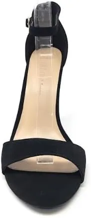 Wild Diva Women's Tampa Round Toe Single Band Ankle Strap Stiletto High Heel Sandals