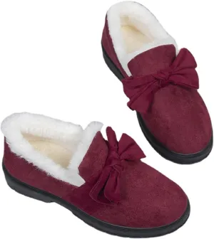 Winter Flat Boots Warm Durable Shoes Casual Fashion Fur Lining Ankle Snow Boots Bow Loafer Flats Platform Thick Plush Shoes for Women