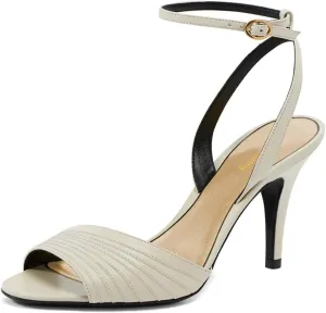 Women Open Toe Stiletto High Heel Sandals Sexy Ankle Strap Buckle Summer Prom Club Evening Dress Shoes Size 4-16 US