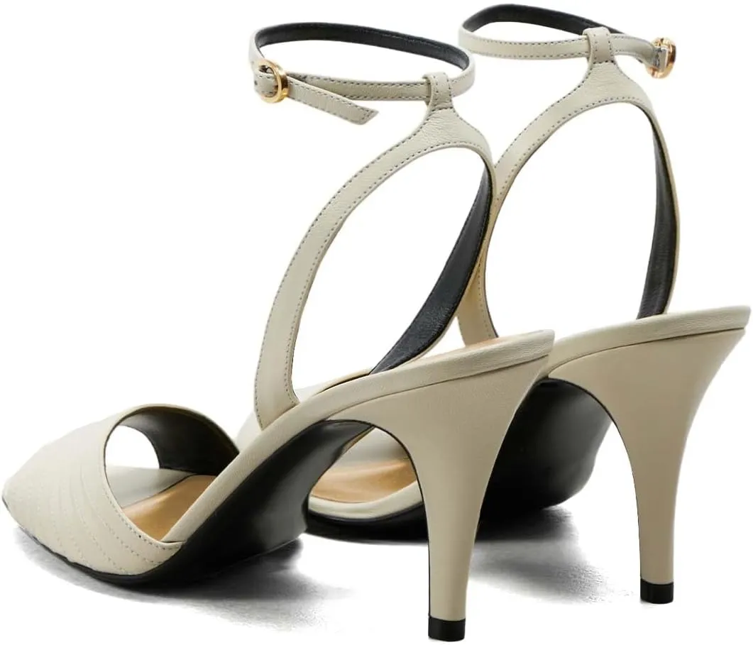 Women Open Toe Stiletto High Heel Sandals Sexy Ankle Strap Buckle Summer Prom Club Evening Dress Shoes Size 4-16 US