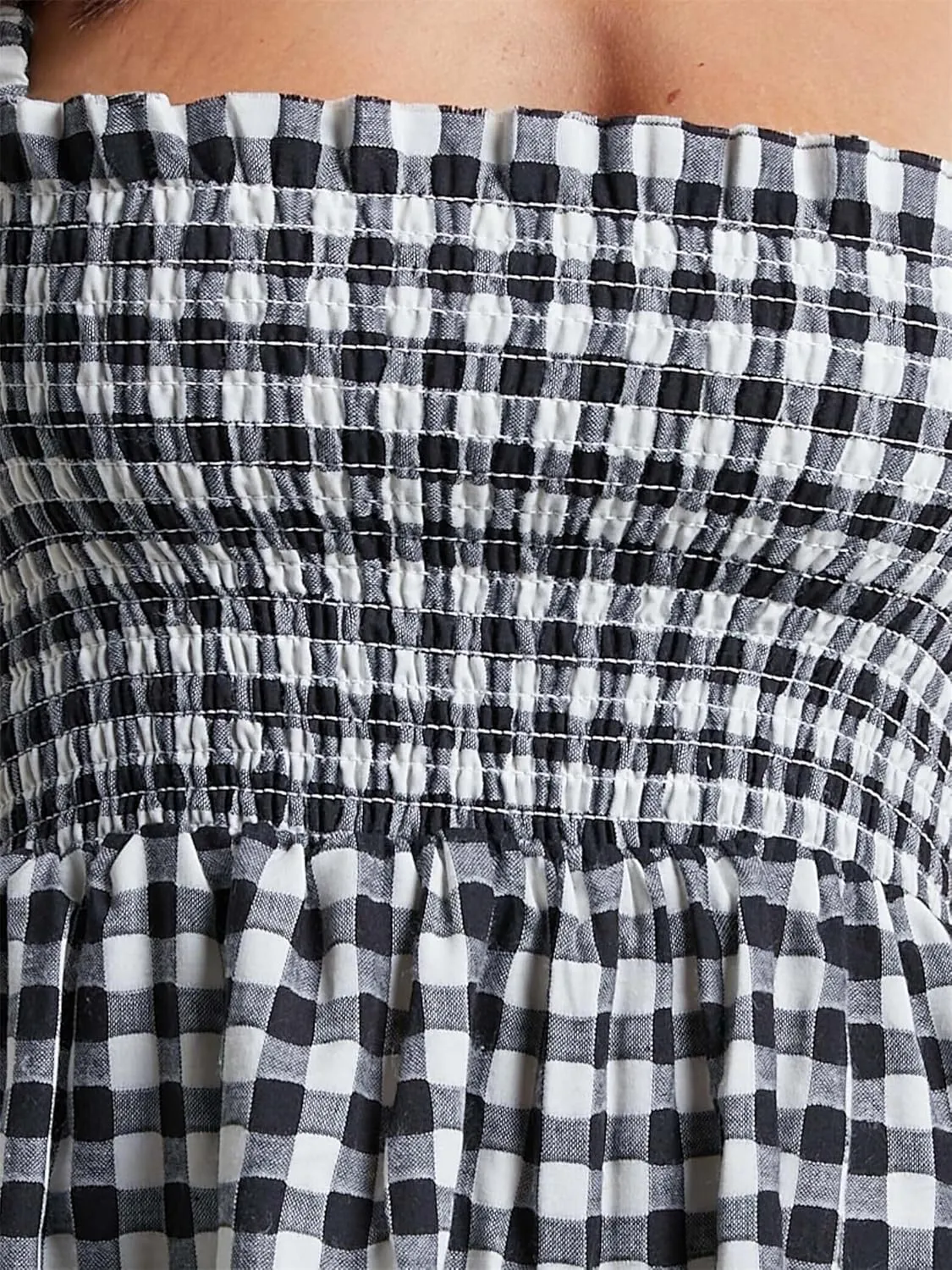 Women Summer Plaid Mini Dress Casual Y2k Gingham Spaghetti Strap Going Out Outfit Cute Flowy Swing Loose Fit Clubwear