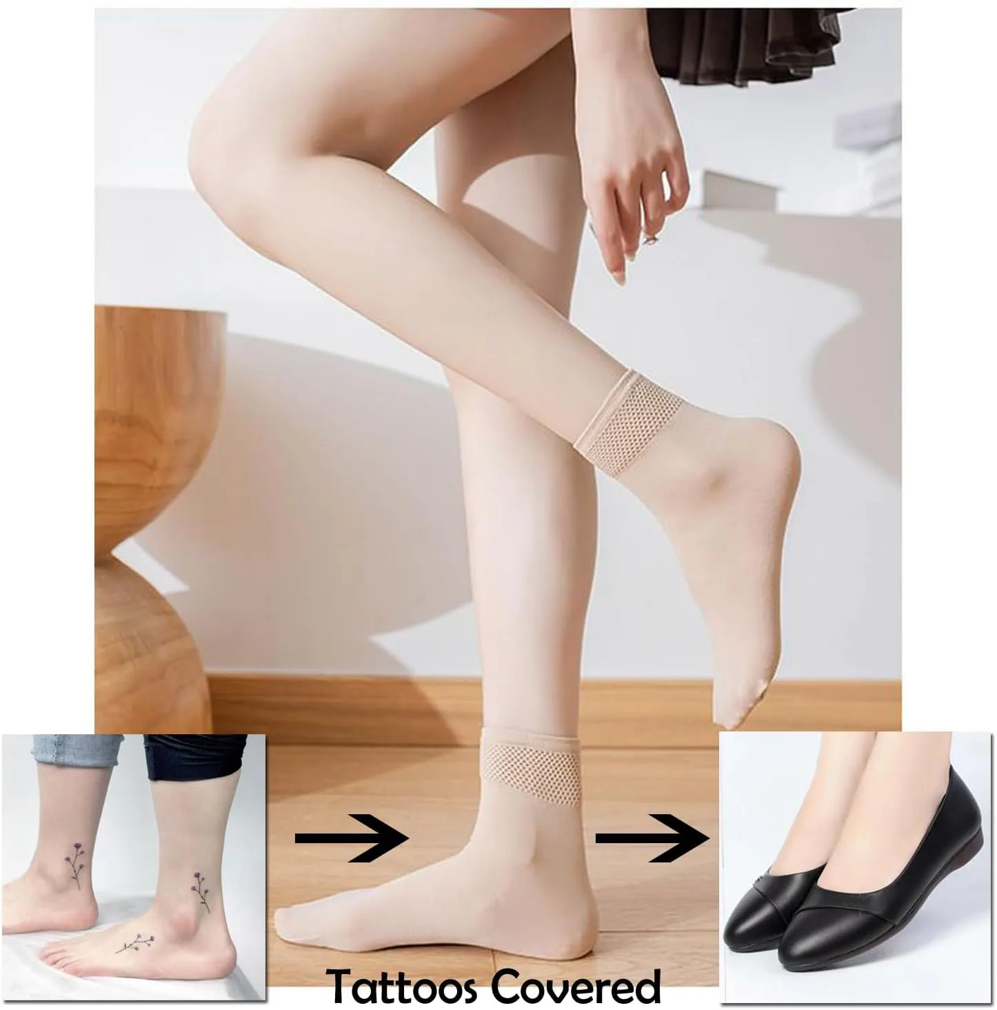 Women's 10-12 Pairs Modal Opaque Ankle High Tights Hosiery Socks