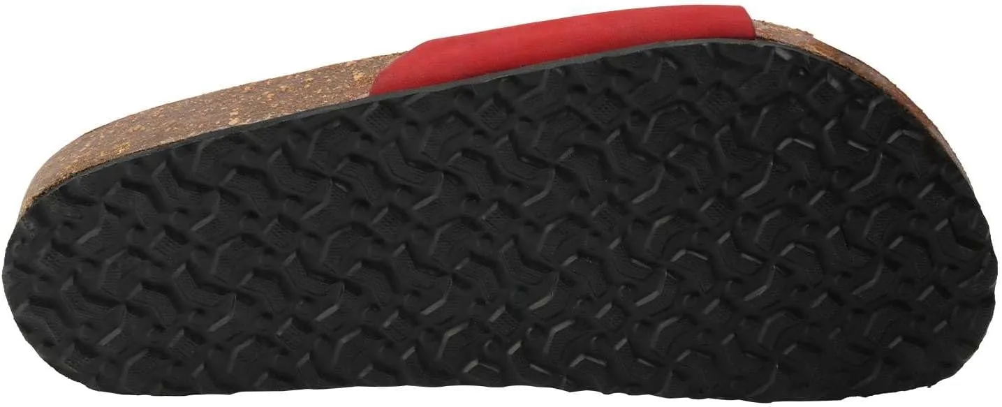 Women's 100% Genuine Leather Sandals - Comfortable Smart Foam Footbed, Slip-On Slides for Summer Wear, Adjustable Fit and Durable Non-Slip Sole