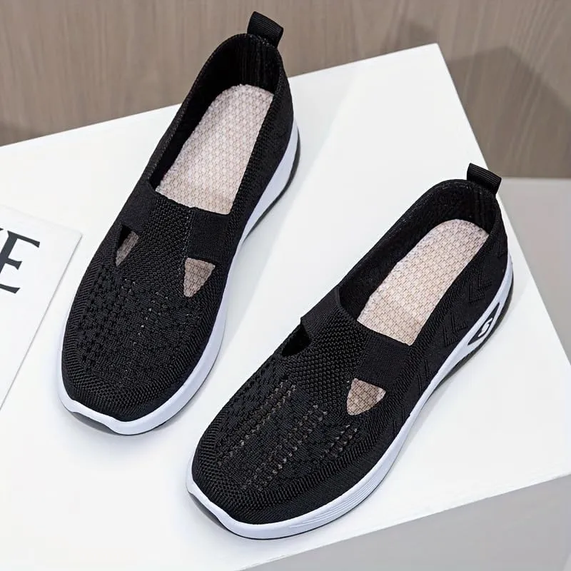 Women's Casual Sneakers, Slip On Lightweight Soft Sole Walking Shoes, Breathable Daily Footwear