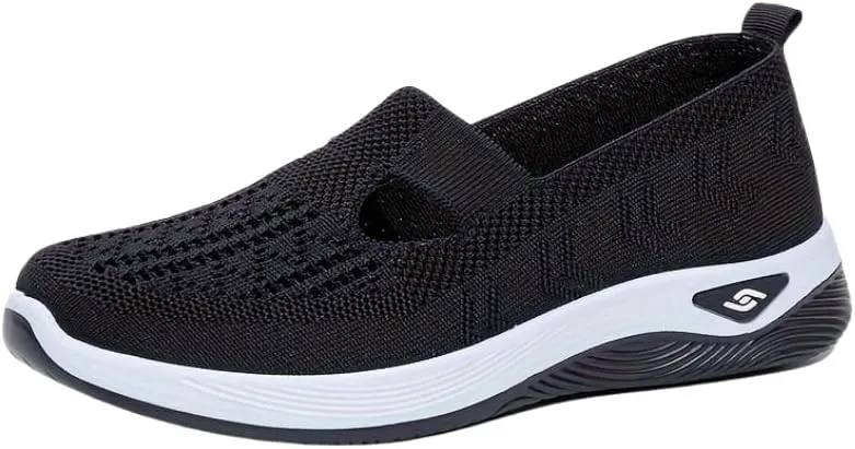 Women's Casual Sneakers, Slip On Lightweight Soft Sole Walking Shoes, Breathable Daily Footwear