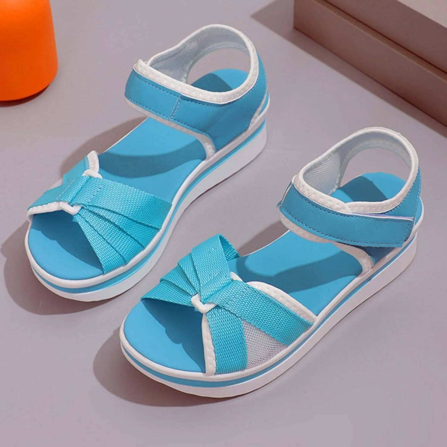 Womens Comfort Sandals Casual Colorblock Open Toe Low Wedges Shoes Outdoor Vacation Beach Holiday Sandal 2025 Trendy