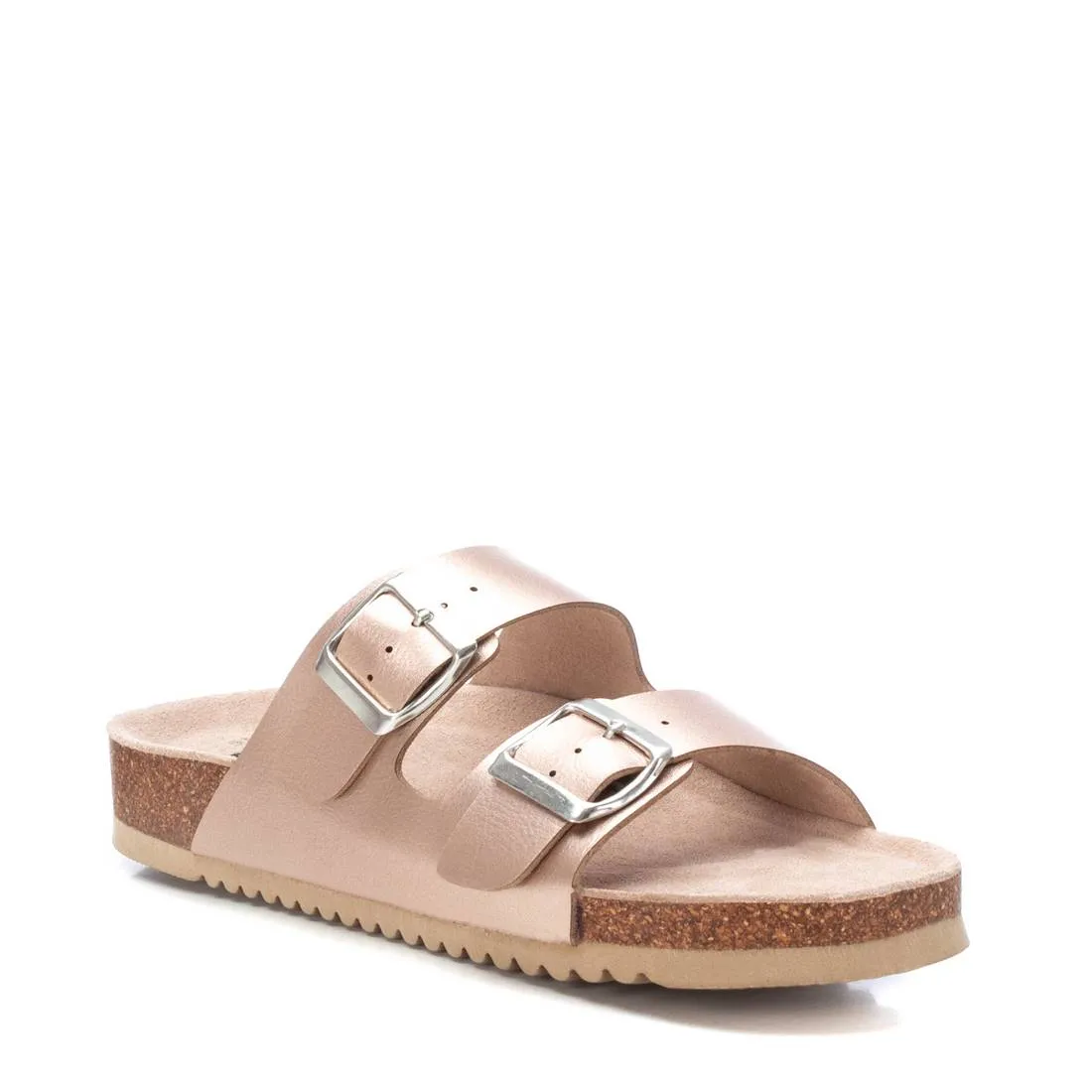 Women's Double Strap Buckle Sandals By XTI_141347_Gold