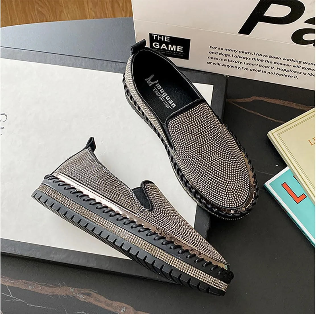 Women's Fashion Star Sneaker Glitter Sparkly Fashion Shiny Casual Bling Sequin Concert Shoes Canvas Low Top Lace Up Comfortable Cushioned Walking for Street Wedding Party Night Club