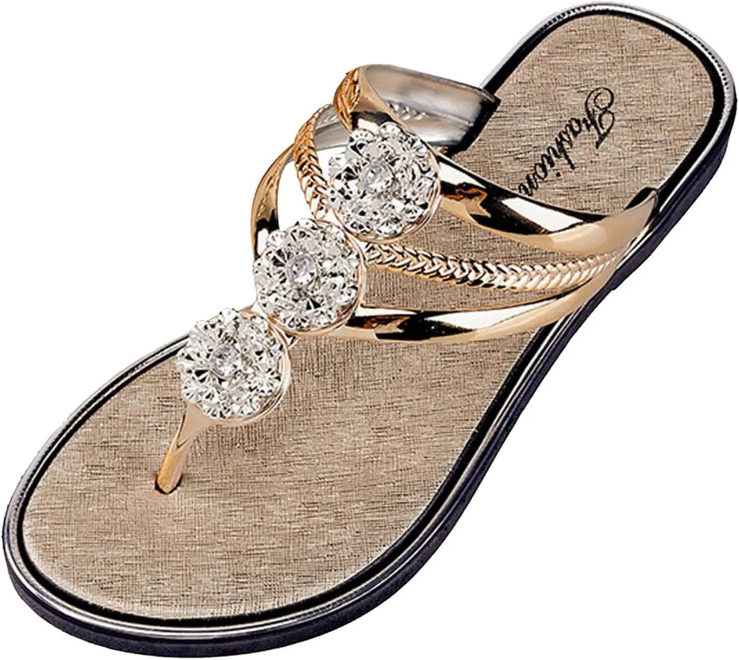 Women's Flat Flip Flops Boho with Arch Support Yoga Mat Comfortable Summer Beach Walking Thong Cushion Sandals Slip