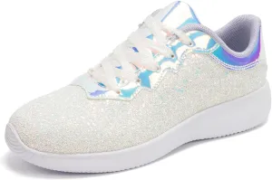 Women's Glitter Sneakers Shoes Lightweight Tennis Shoes Metallic Sequin Walking Shoes