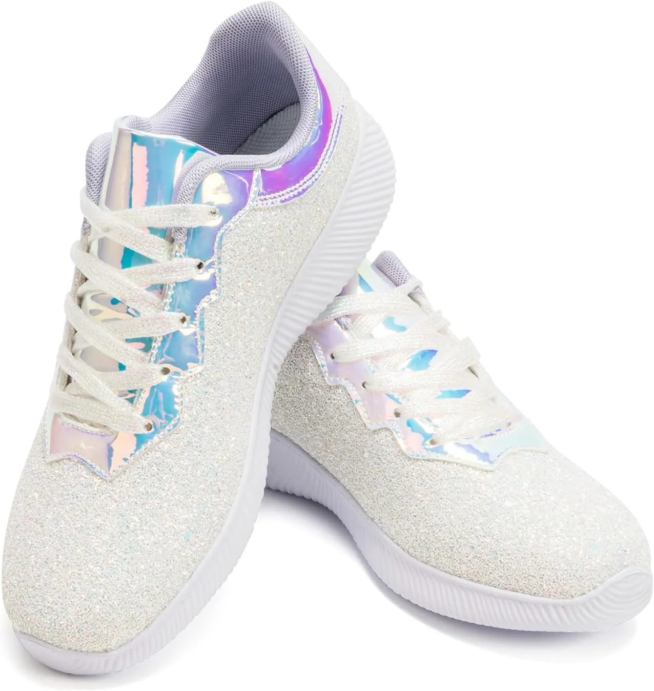 Women's Glitter Sneakers Shoes Lightweight Tennis Shoes Metallic Sequin Walking Shoes