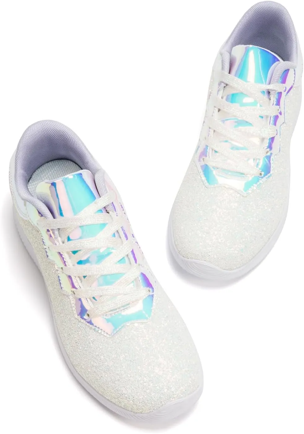 Women's Glitter Sneakers Shoes Lightweight Tennis Shoes Metallic Sequin Walking Shoes