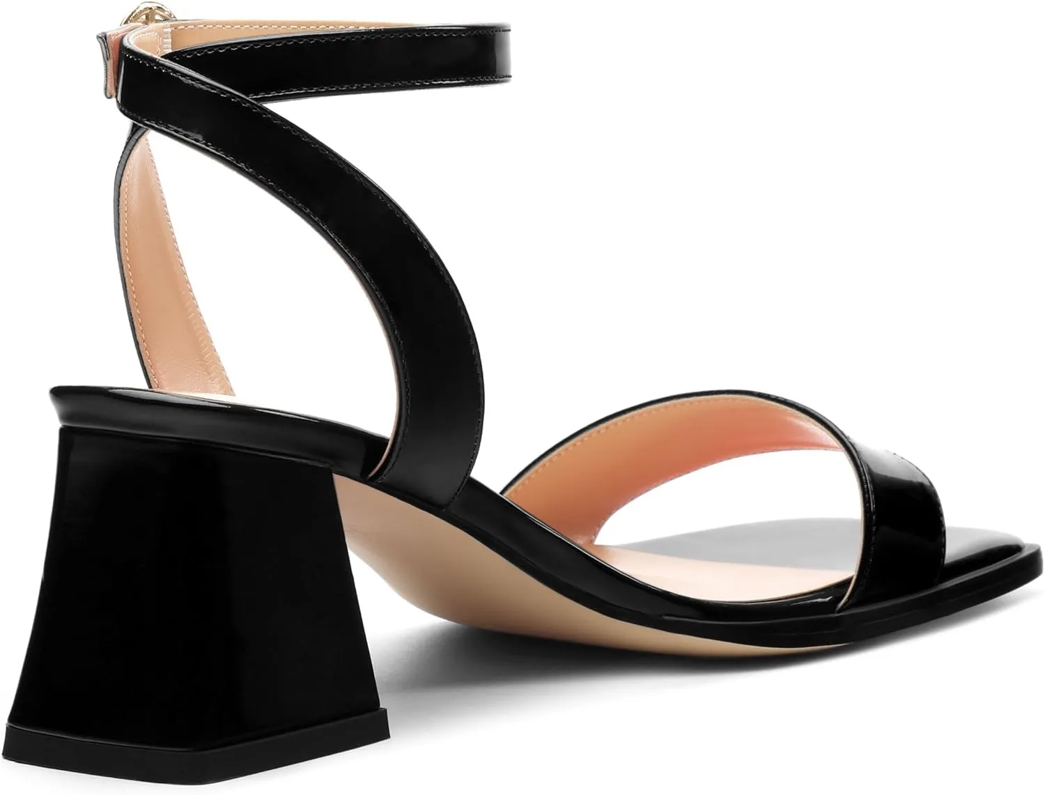 Women's High Chunky Heels Square Toe Block Ankle Strap Dress Comfort Sandals, 2" Heel Height