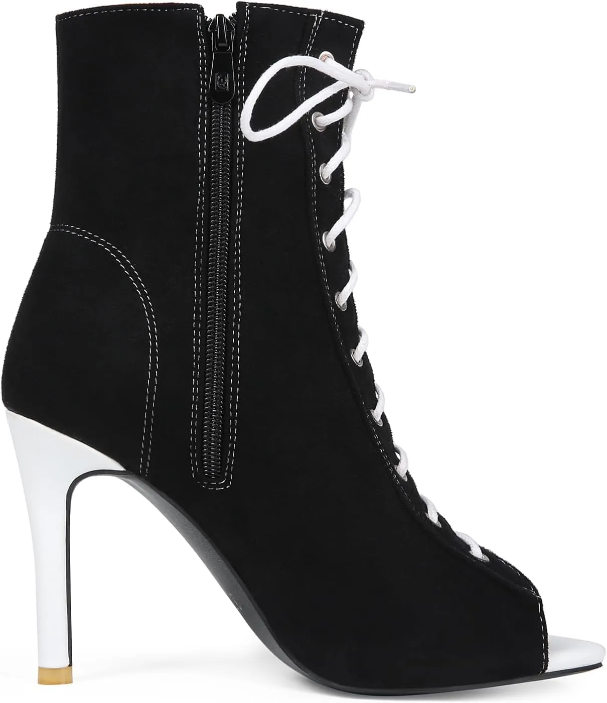 Women's Mesh Dance Heels Sandals Peep Toe High Top Sandals Lace Up Summer Boots Buckle Party Sexy Pump Shoes Open Toe