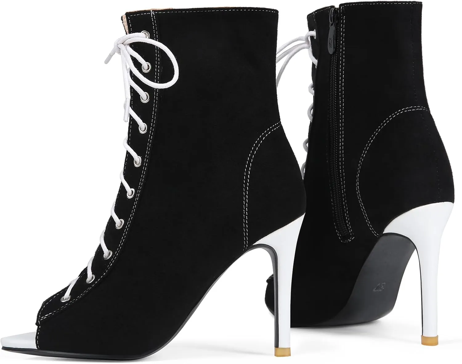 Women's Mesh Dance Heels Sandals Peep Toe High Top Sandals Lace Up Summer Boots Buckle Party Sexy Pump Shoes Open Toe