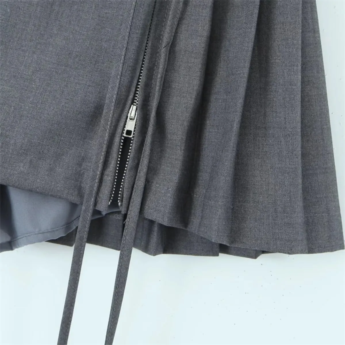 Women's Mini Skirt Lace Bow Pleated Zip Up Y2k Fairy Bodycon Skirt Sexy Streetwear Club Dress Harajuku Goth