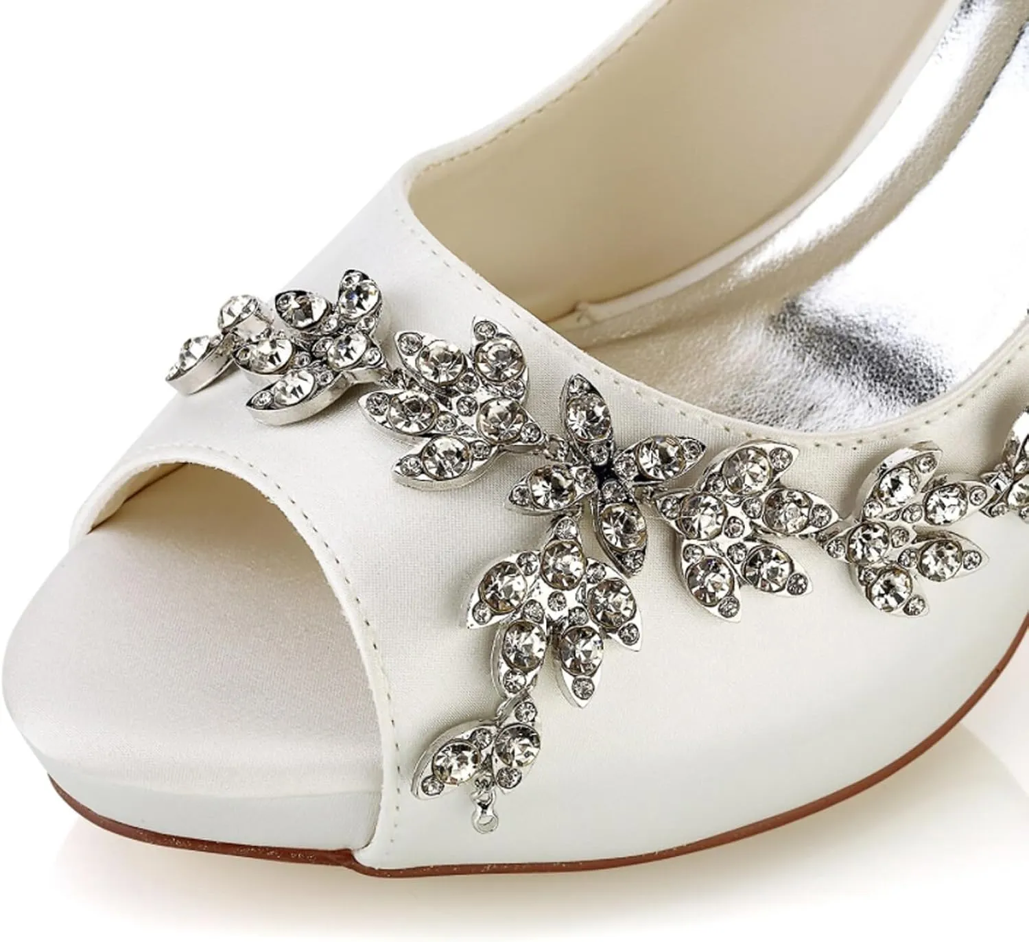 Women's On Wedding Dress Shoes Platform Pumps Open Toe Bridal Shoes Party Dress Sandles