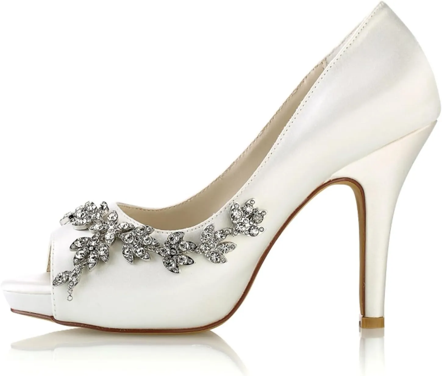 Women's On Wedding Dress Shoes Platform Pumps Open Toe Bridal Shoes Party Dress Sandles
