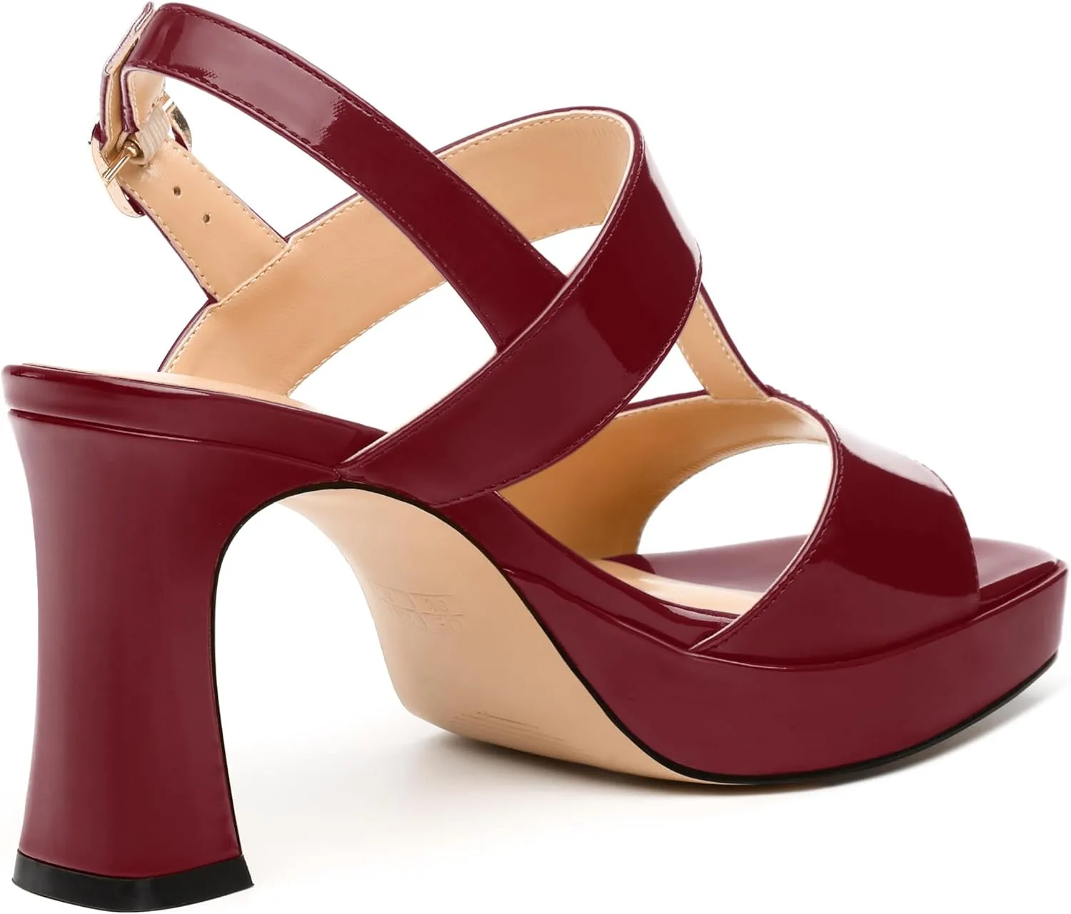 Women's Platform Sandals, Buckle Ankle Strap Open Toe Heeled Sandal, Fashion High Heel Sandals for Wedding Partying Dating