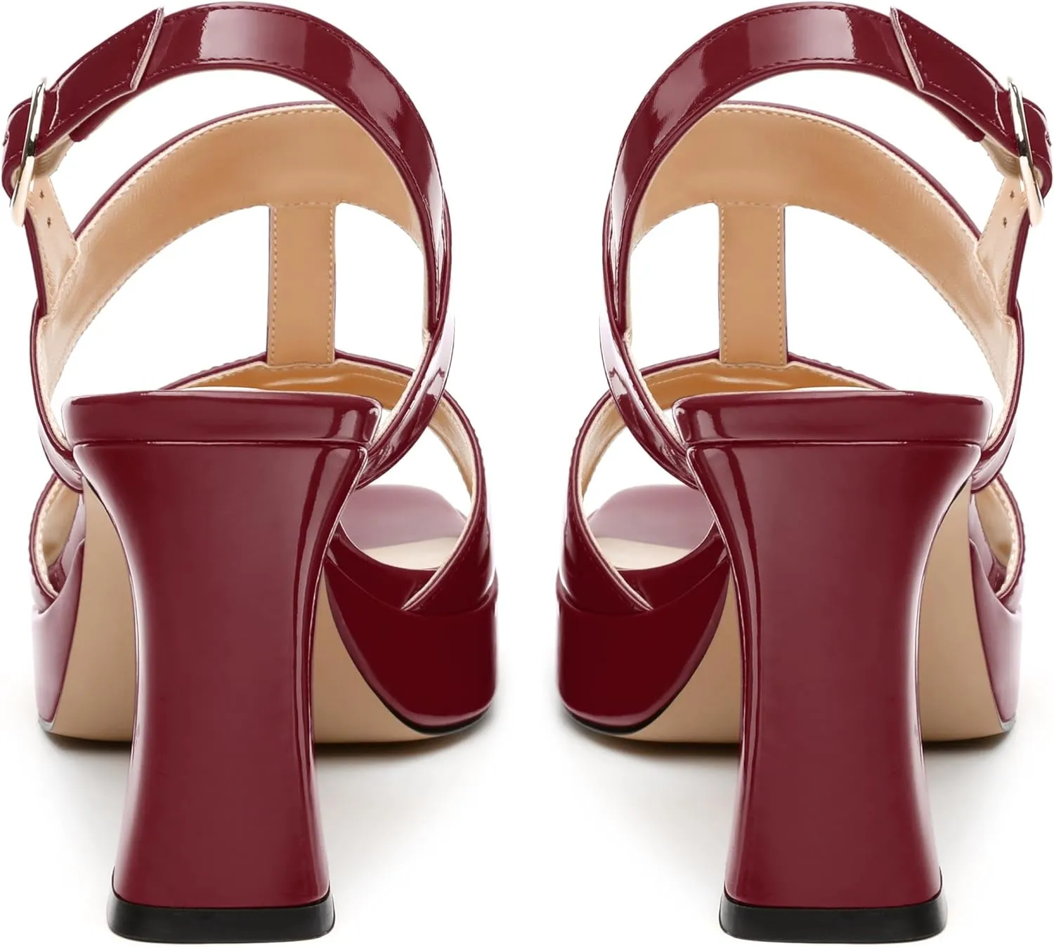 Women's Platform Sandals, Buckle Ankle Strap Open Toe Heeled Sandal, Fashion High Heel Sandals for Wedding Partying Dating