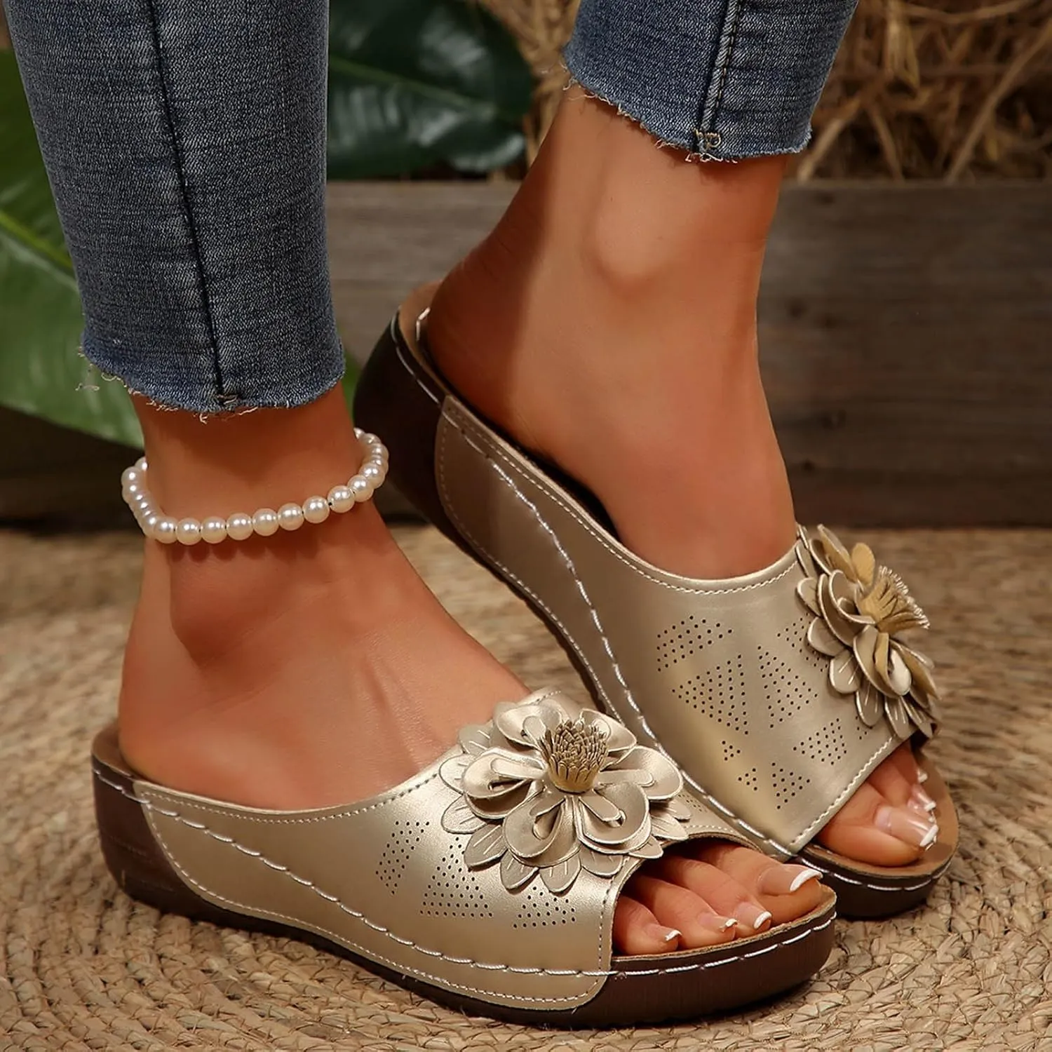 Women's Sandals Comfortable Wedge Dressy Sandals Women Summer Platform Ladies Fashion Walking Indoor Outdoor Shoe
