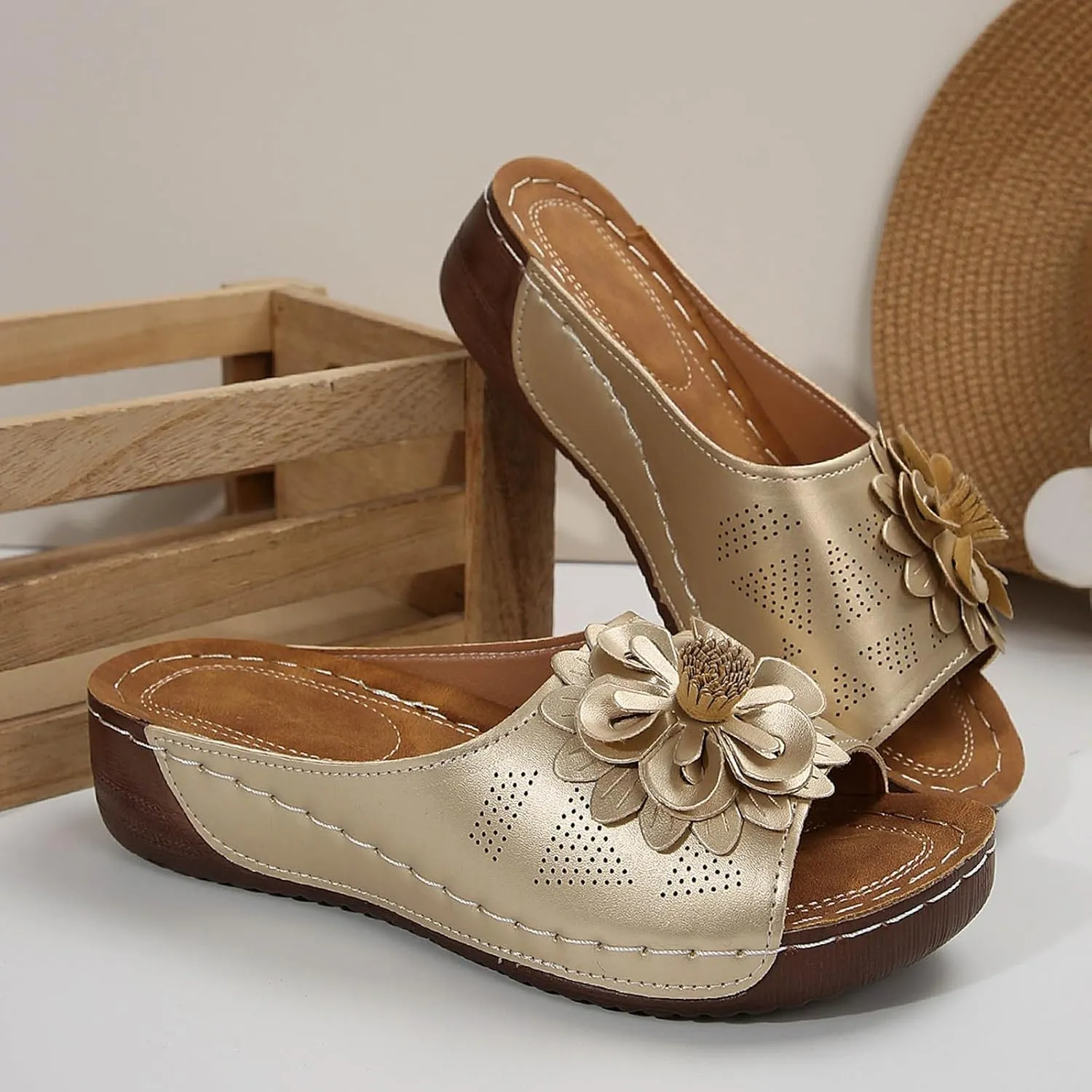 Women's Sandals Comfortable Wedge Dressy Sandals Women Summer Platform Ladies Fashion Walking Indoor Outdoor Shoe