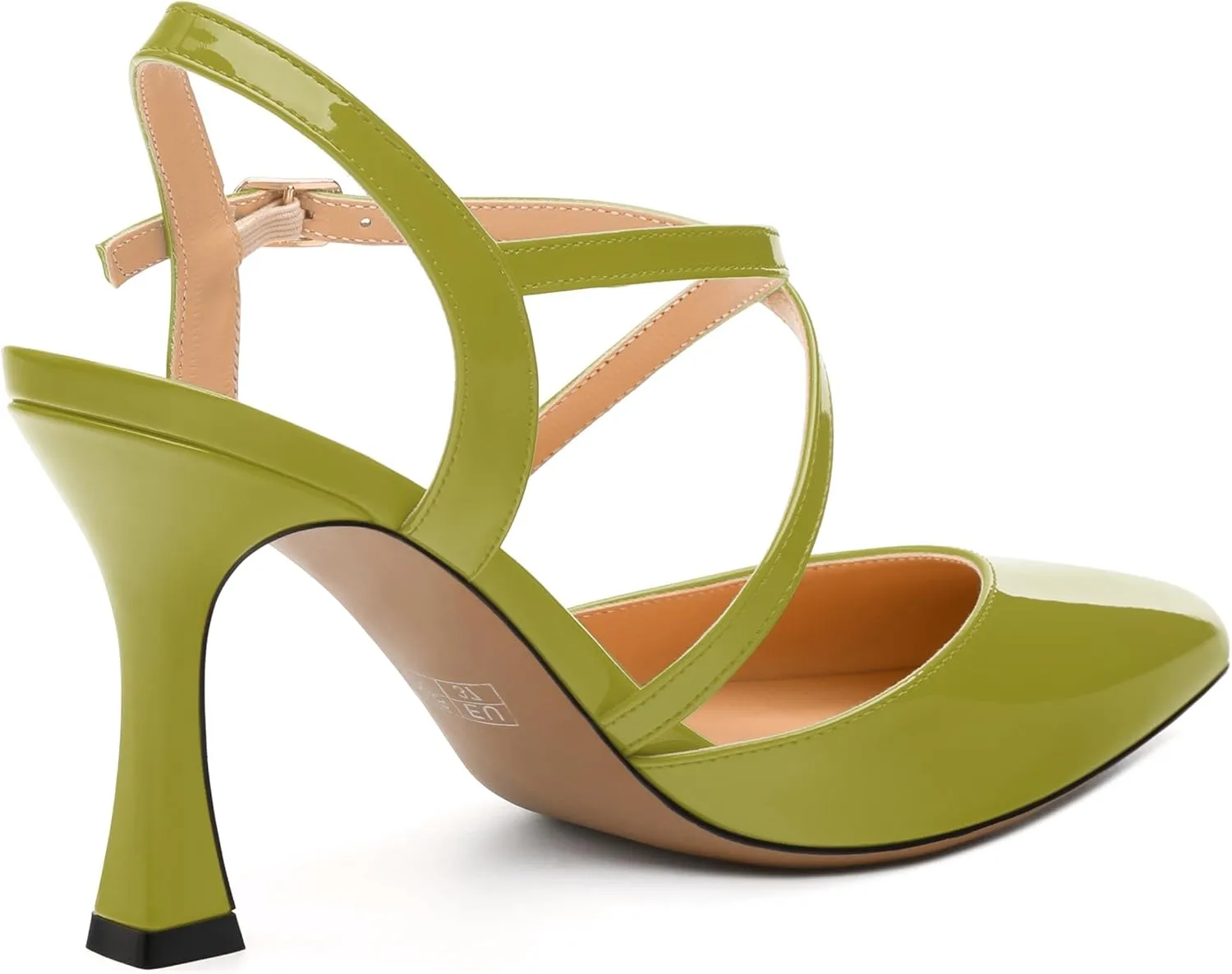 Womens Sandals, High Spool Heels Pointed Toe Sandals, Crossover Strap Kitten Heel Sandals, Closed Toe Slingback Crisscross Straps Party Dress Shoes 3.3"