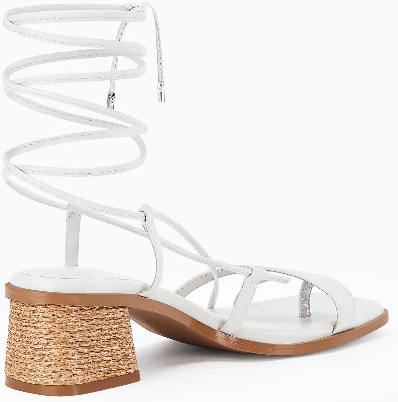 Womens Strappy Heels Thong Gladiator Flat Sandals Dressy Summer Low Chunky Block Heeled Roman Shoes