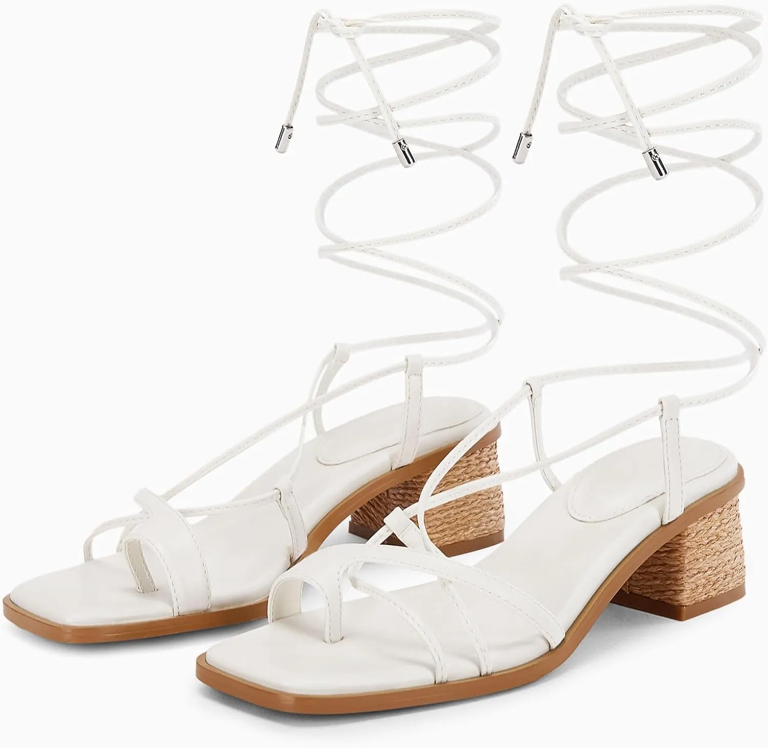 Womens Strappy Heels Thong Gladiator Flat Sandals Dressy Summer Low Chunky Block Heeled Roman Shoes
