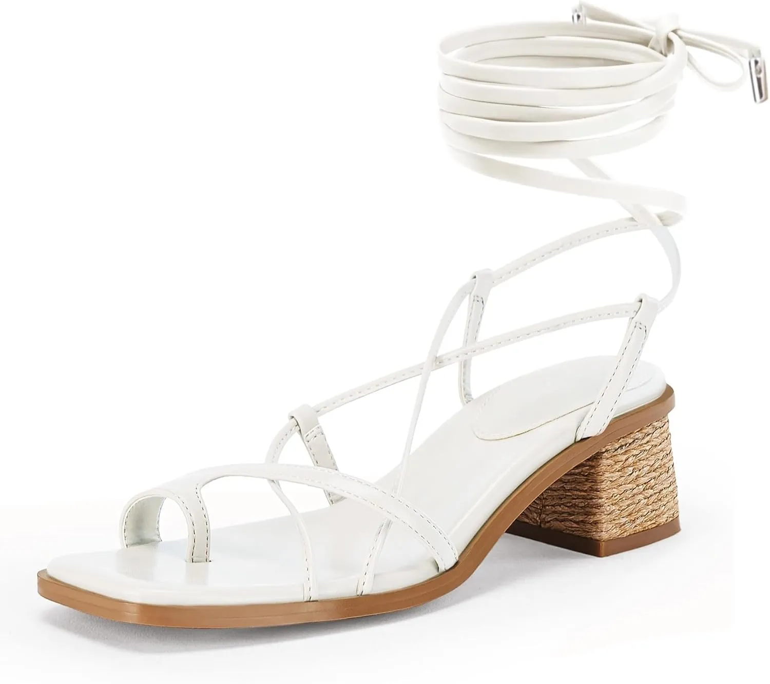Womens Strappy Heels Thong Gladiator Flat Sandals Dressy Summer Low Chunky Block Heeled Roman Shoes