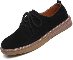 Women's Suede Lace Up Oxford Shoes Fashion Business Luxury Casual Flats Shoes Work Office Driving Sneakers Shoes