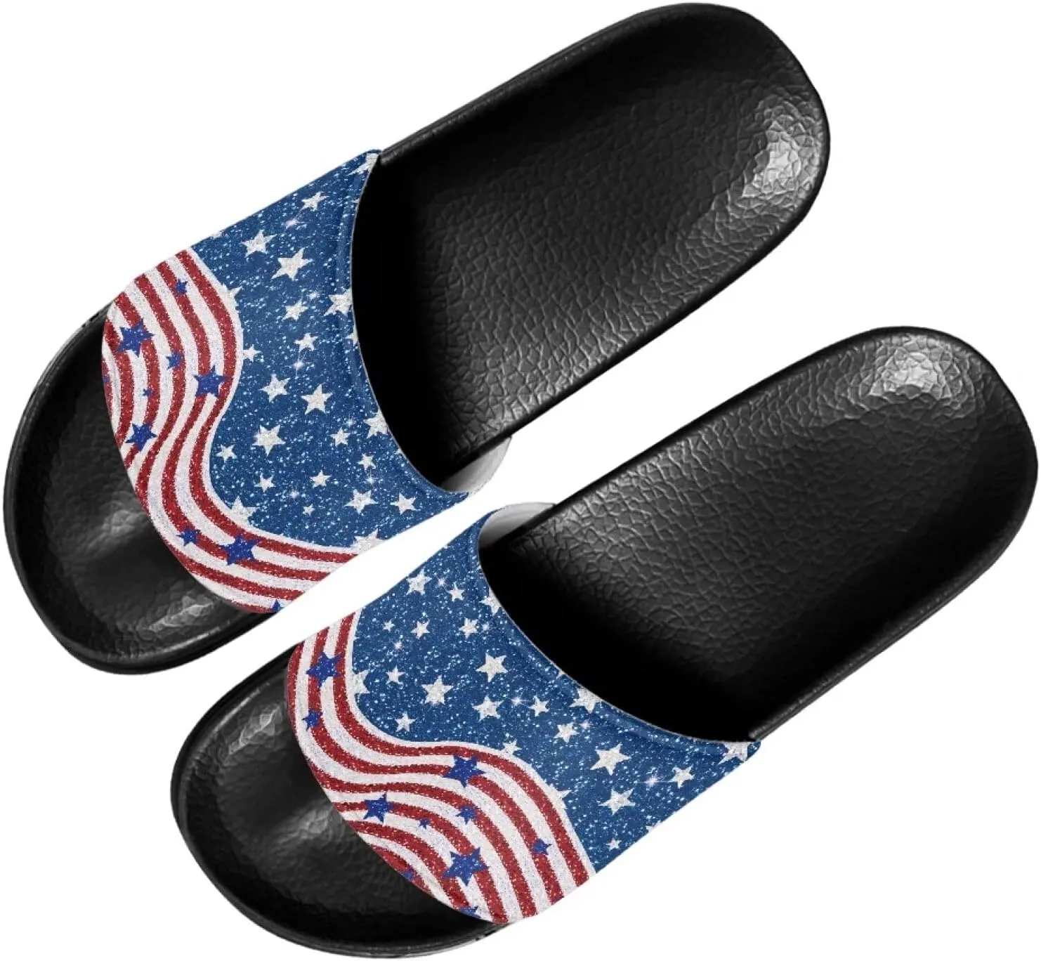 Womens Summer Black Flat Shoes EVA Anti-Slip Sole Shower Shoes Pool House Beach Slide Sandals Offering Great Comfort Slippers With Soft Leather