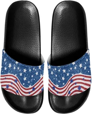 Womens Summer Black Flat Shoes EVA Anti-Slip Sole Shower Shoes Pool House Beach Slide Sandals Offering Great Comfort Slippers With Soft Leather