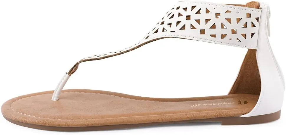 Women's Thong Flat Sandals T-Strap Sandals Ankle Strap Strappy Sandals Summers Sandals