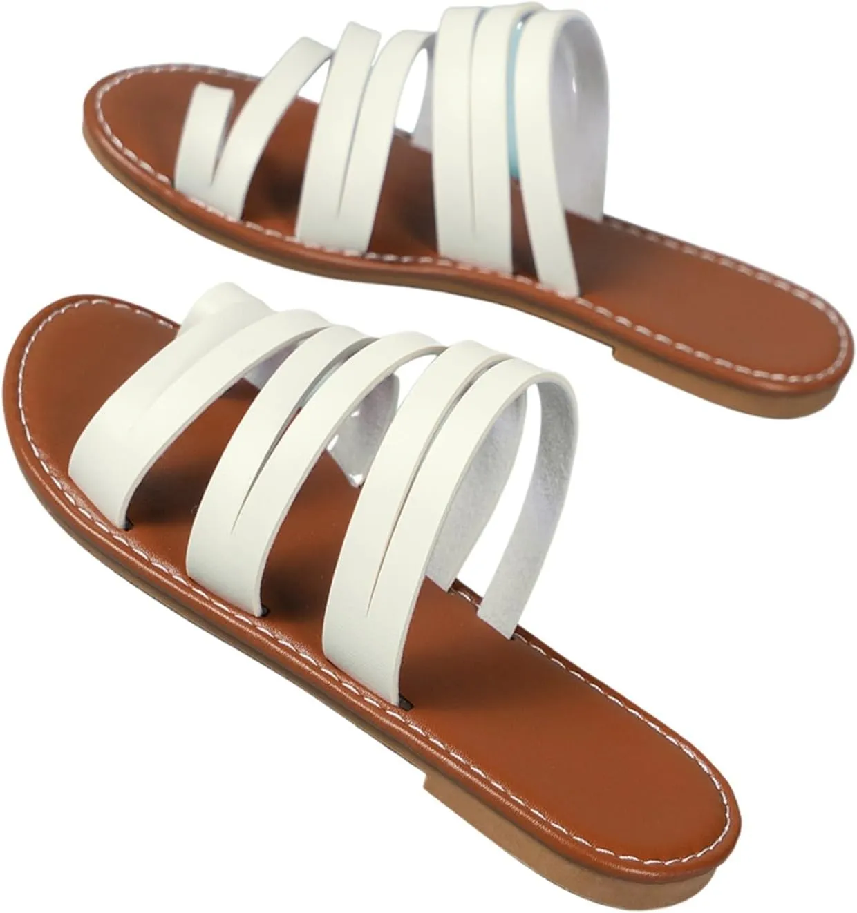Women's Thumb Orthotic Sandal, Womens Plus Size Cross Strap Open Toe Bunion Correction Sandals, Slip on Flat Sandals Flip Flop, for Girlfriends and Mother, Big Toe Bone Correction