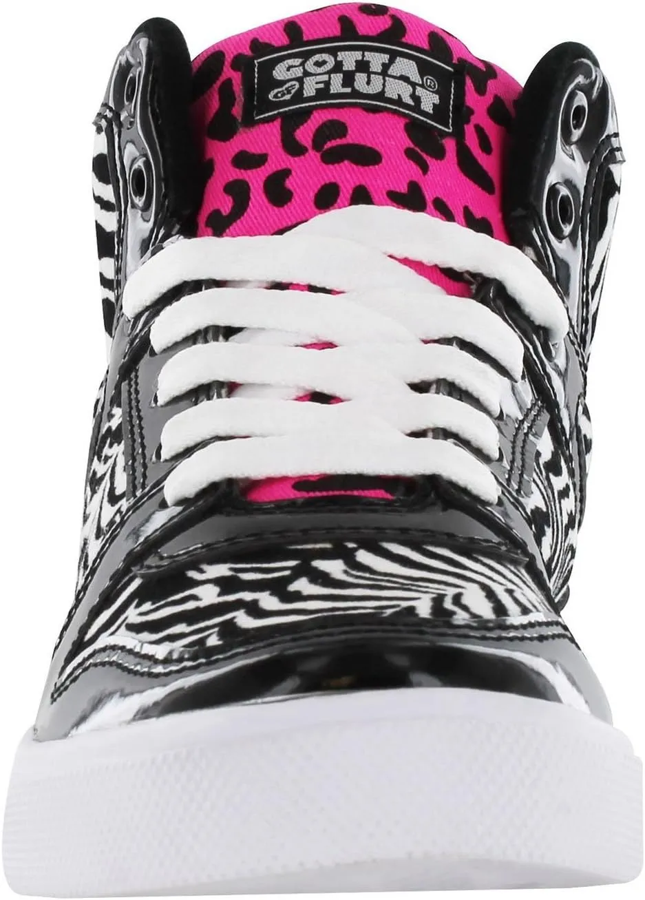 Women's VI Hip Hop High Top Zebra Print Fashion Sneakers Lace-Up Shoes for Women