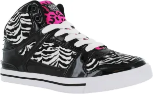 Women's VI Hip Hop High Top Zebra Print Fashion Sneakers Lace-Up Shoes for Women