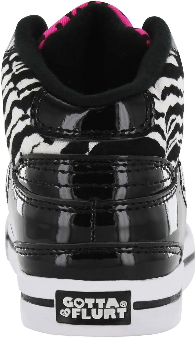 Women's VI Hip Hop High Top Zebra Print Fashion Sneakers Lace-Up Shoes for Women