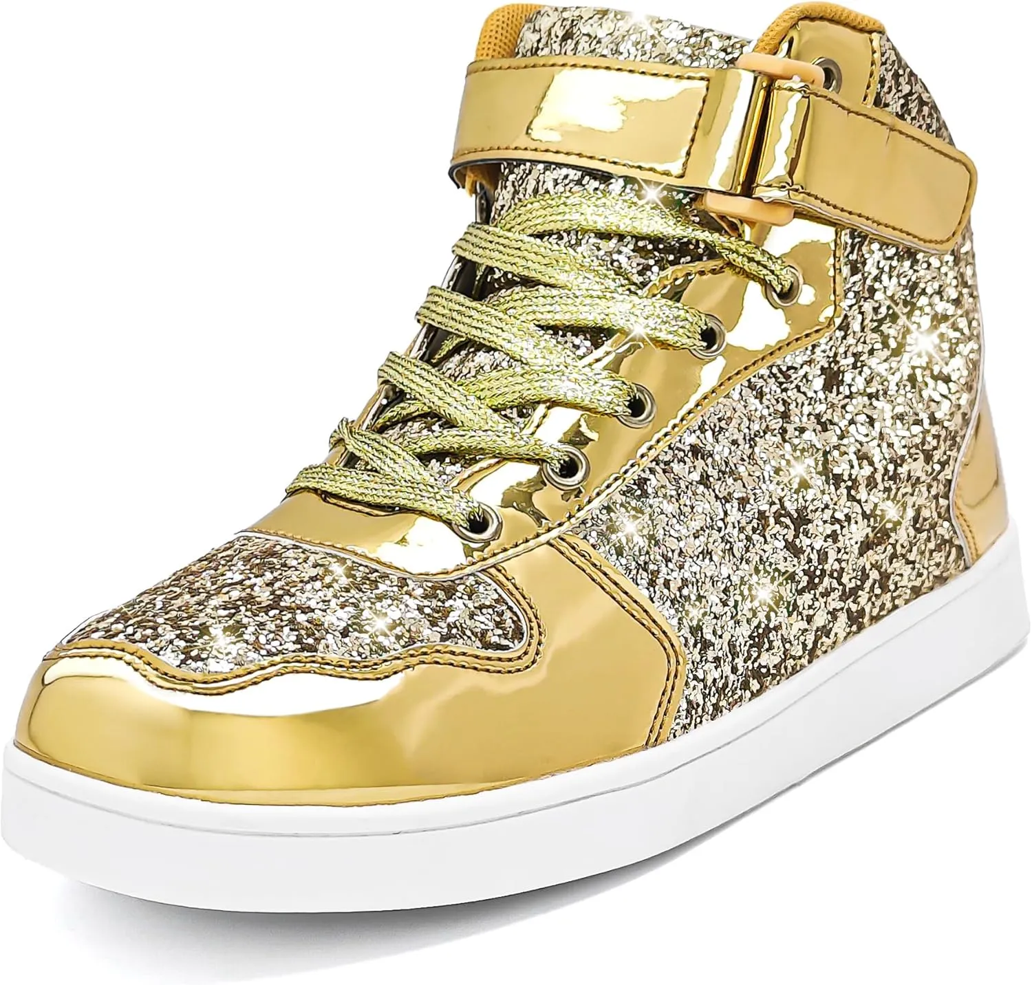 Wooowyet Glitter Shoes Kids High Top Sneakers for Boys Girls Gift Party Birthday Christmas Halloween