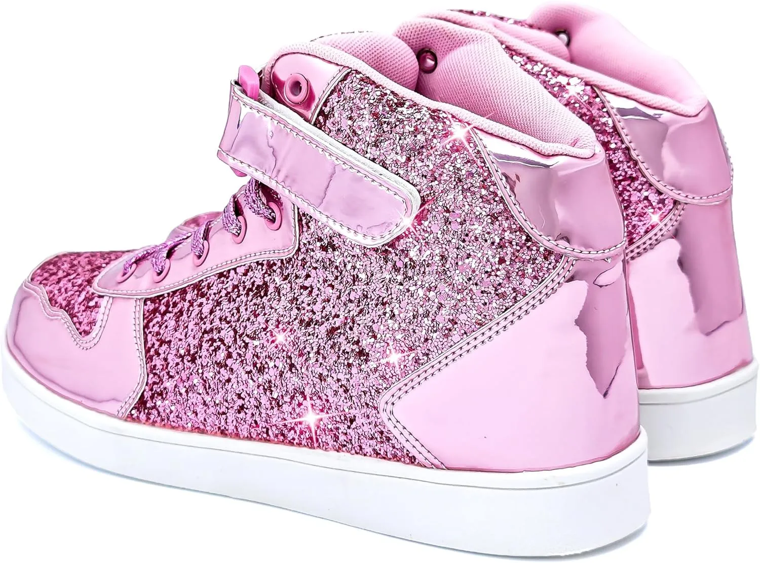 Wooowyet Glitter Shoes Kids High Top Sneakers for Boys Girls Gift Party Birthday Christmas Halloween