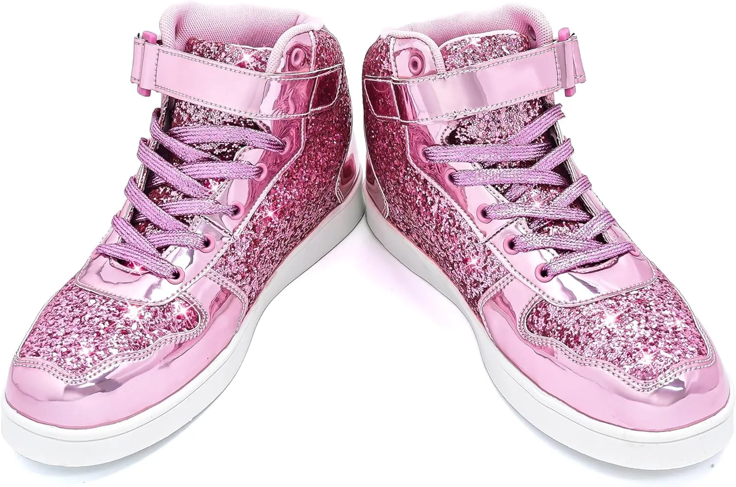 Wooowyet Glitter Shoes Kids High Top Sneakers for Boys Girls Gift Party Birthday Christmas Halloween