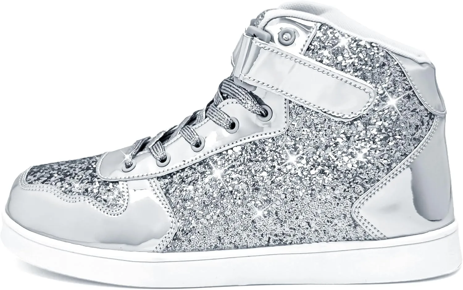 Wooowyet Glitter Shoes Kids High Top Sneakers for Boys Girls Gift Party Birthday Christmas Halloween