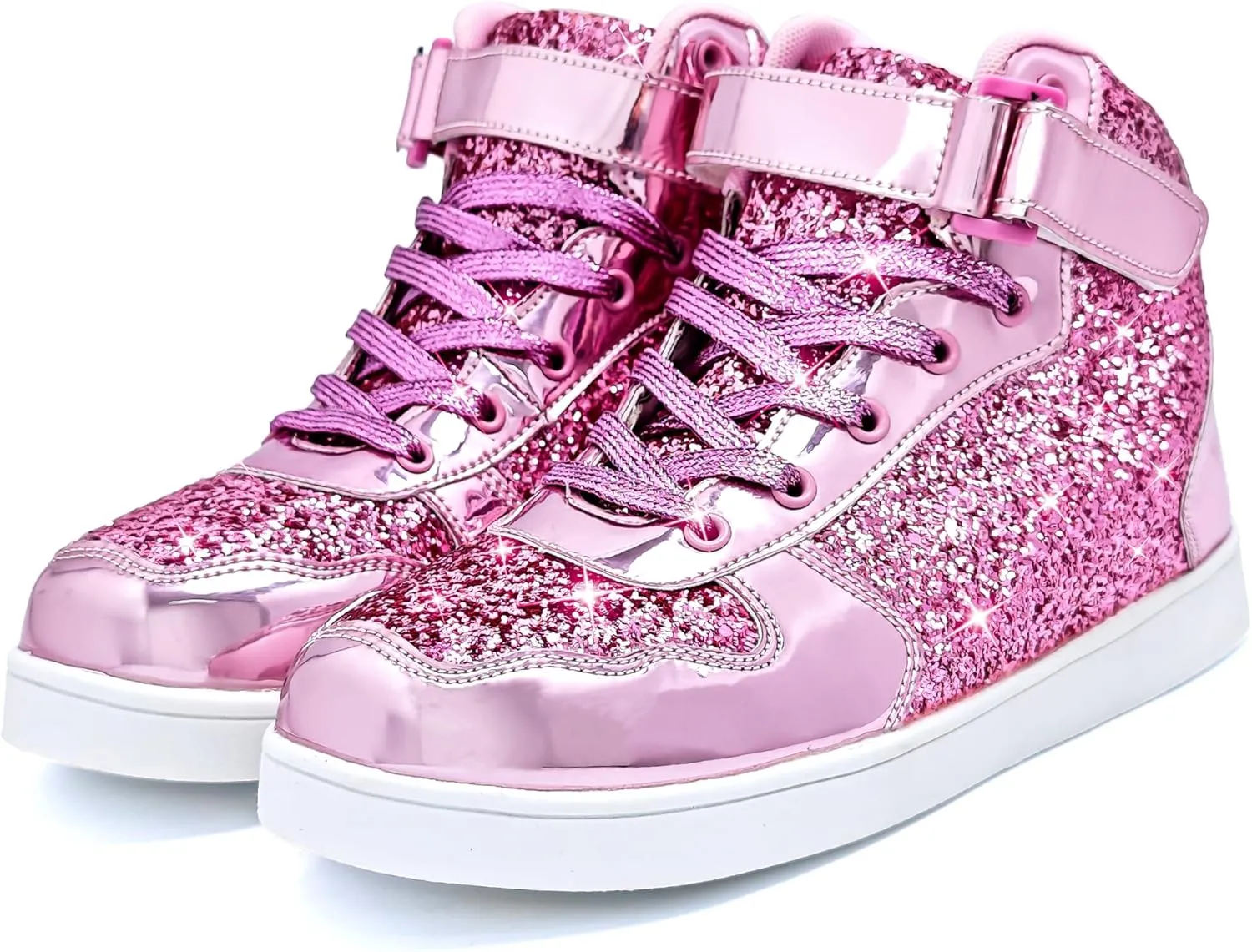 Wooowyet Glitter Shoes Kids High Top Sneakers for Boys Girls Gift Party Birthday Christmas Halloween