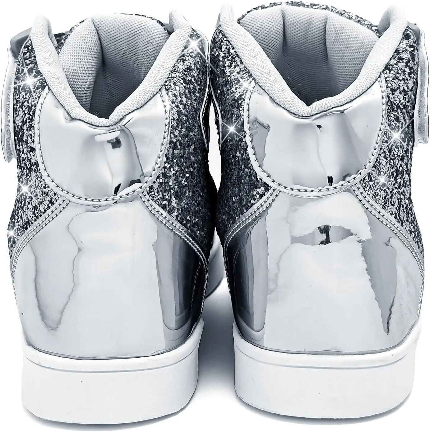 Wooowyet Glitter Shoes Kids High Top Sneakers for Boys Girls Gift Party Birthday Christmas Halloween