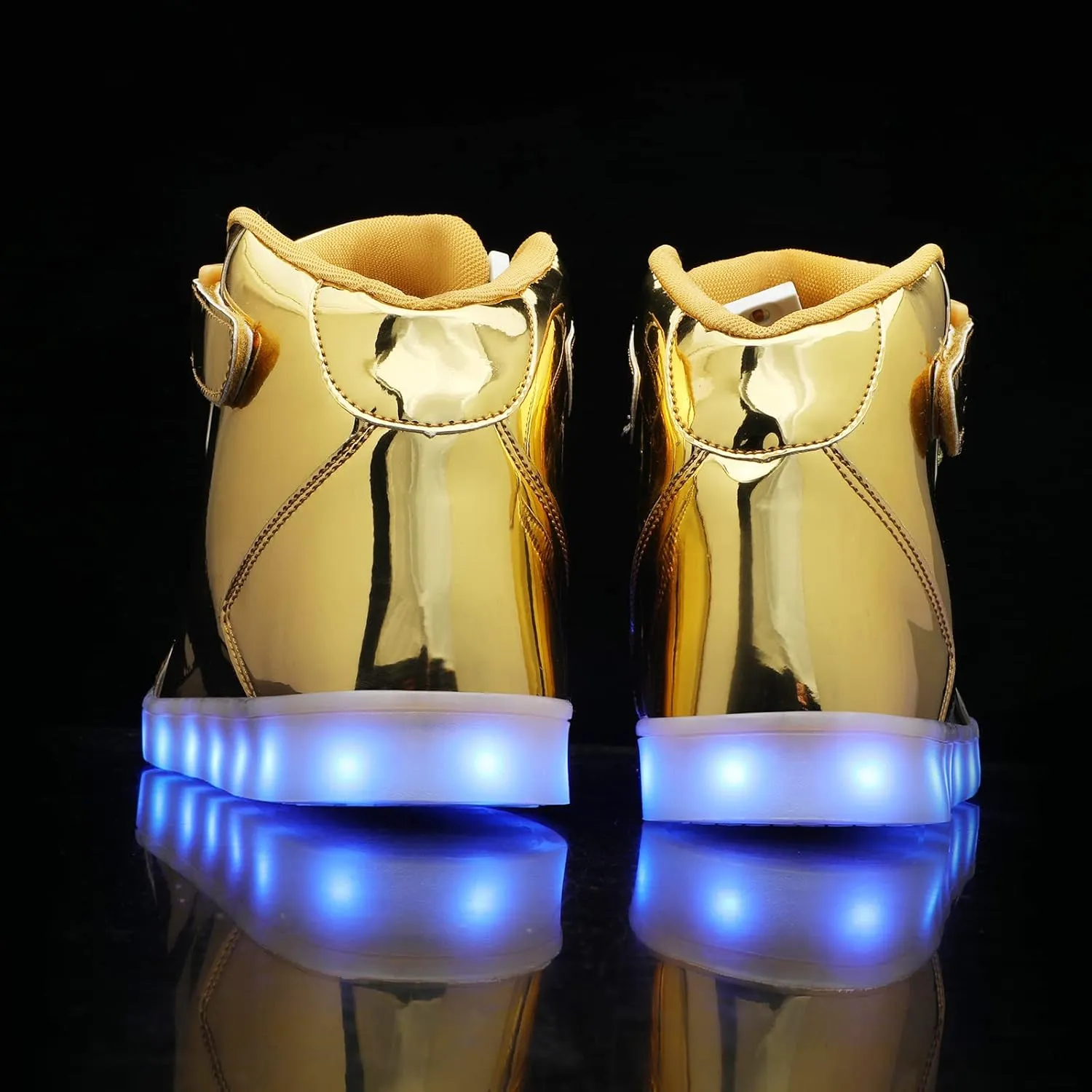 Wooowyet Men LED Light Up Shoes for Women High Top Lights Sneakers Glowing Neon Luminous Sequin Fashion Sparkle Bling Shiny Punk Boots LED Shoes