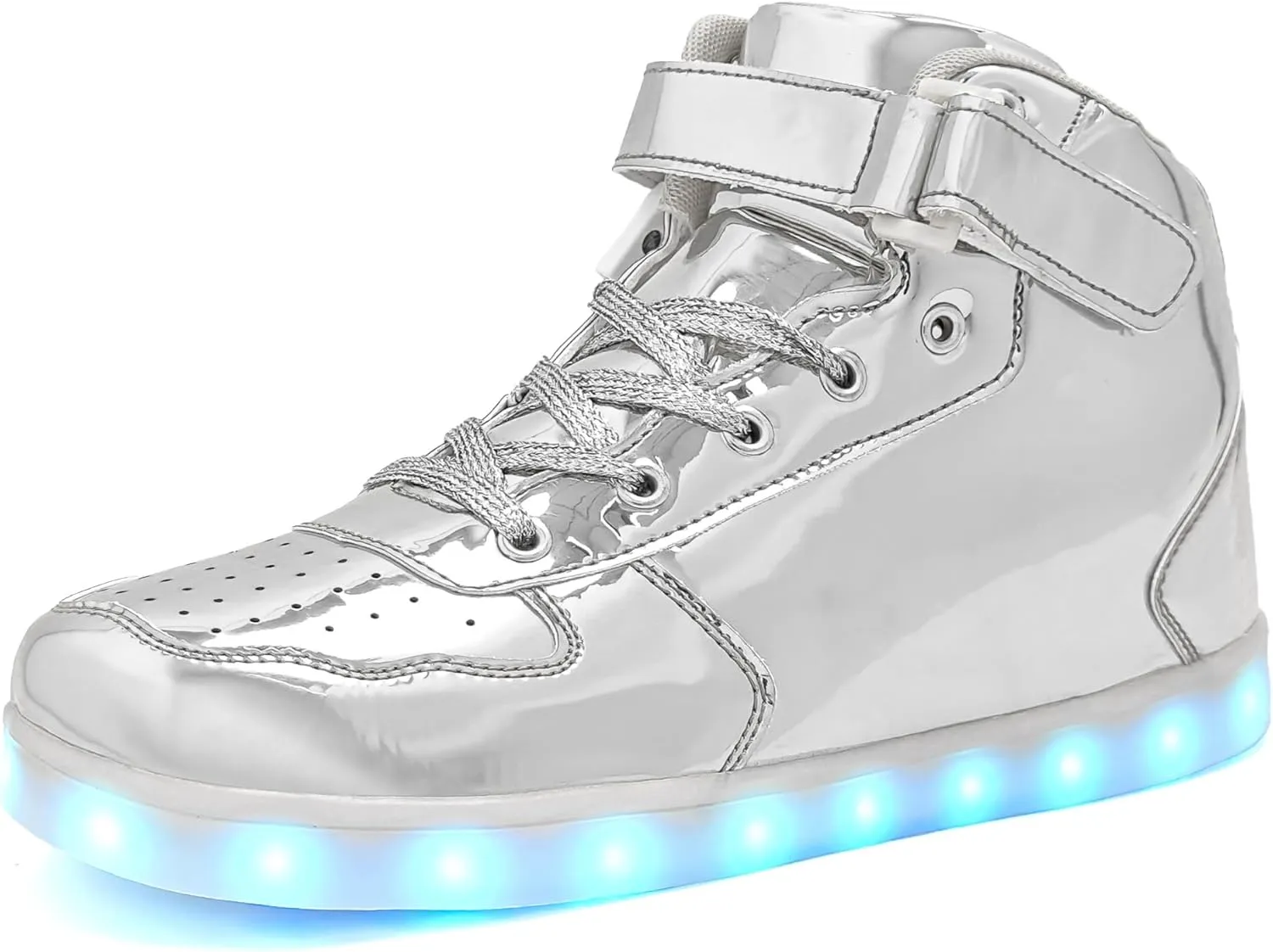 Wooowyet Men LED Light Up Shoes for Women High Top Lights Sneakers Glowing Neon Luminous Sequin Fashion Sparkle Bling Shiny Punk Boots LED Shoes