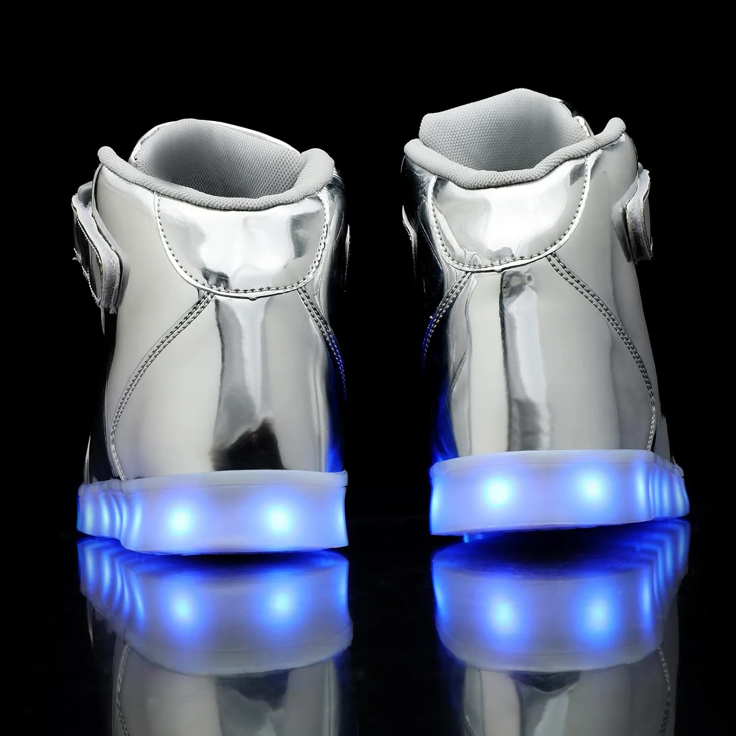 Wooowyet Men LED Light Up Shoes for Women High Top Lights Sneakers Glowing Neon Luminous Sequin Fashion Sparkle Bling Shiny Punk Boots LED Shoes