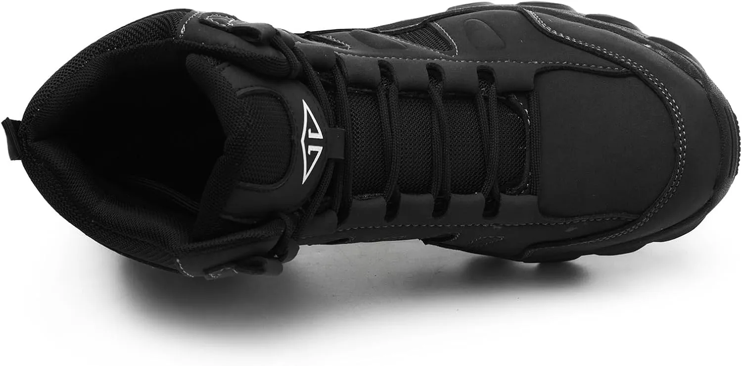 Work Boots for Men Comfortable Steel Toe Boots，Indestructible Industrial & Construction Safety Shoes Non Slip Mens Composite Toe Boots