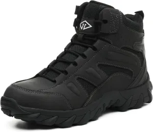 Work Boots for Men Comfortable Steel Toe Boots，Indestructible Industrial & Construction Safety Shoes Non Slip Mens Composite Toe Boots